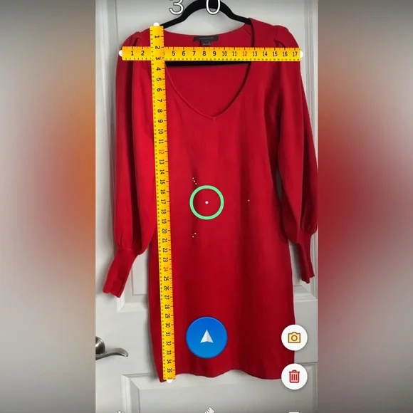 Baby Soft Balloon Sleeve Red Dress L - Picture 3 of 3